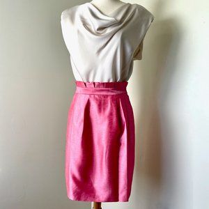 Alice + Olivia Toni Paper Bag Waist Skirt in Pink, Size 2